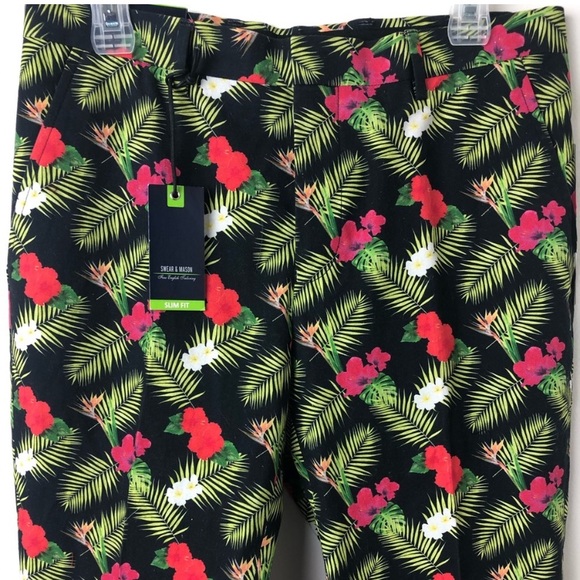 Swear & Mason • Tropical Print Slim Trouser • Sz 4 - Picture 4 of 6